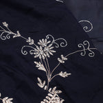 Deep Blue Floral Jaali Crafted Organza Saree