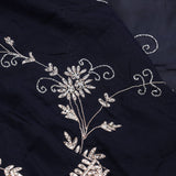 Deep Blue Floral Jaali Crafted Organza Saree