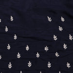 Deep Blue Floral Jaali Crafted Organza Saree