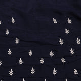 Deep Blue Floral Jaali Crafted Organza Saree