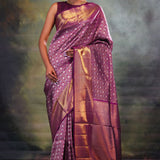 Pansy Purple Jaal Kanjivaram Silk Saree