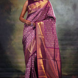 Pansy Purple Jaal Kanjivaram Silk Saree