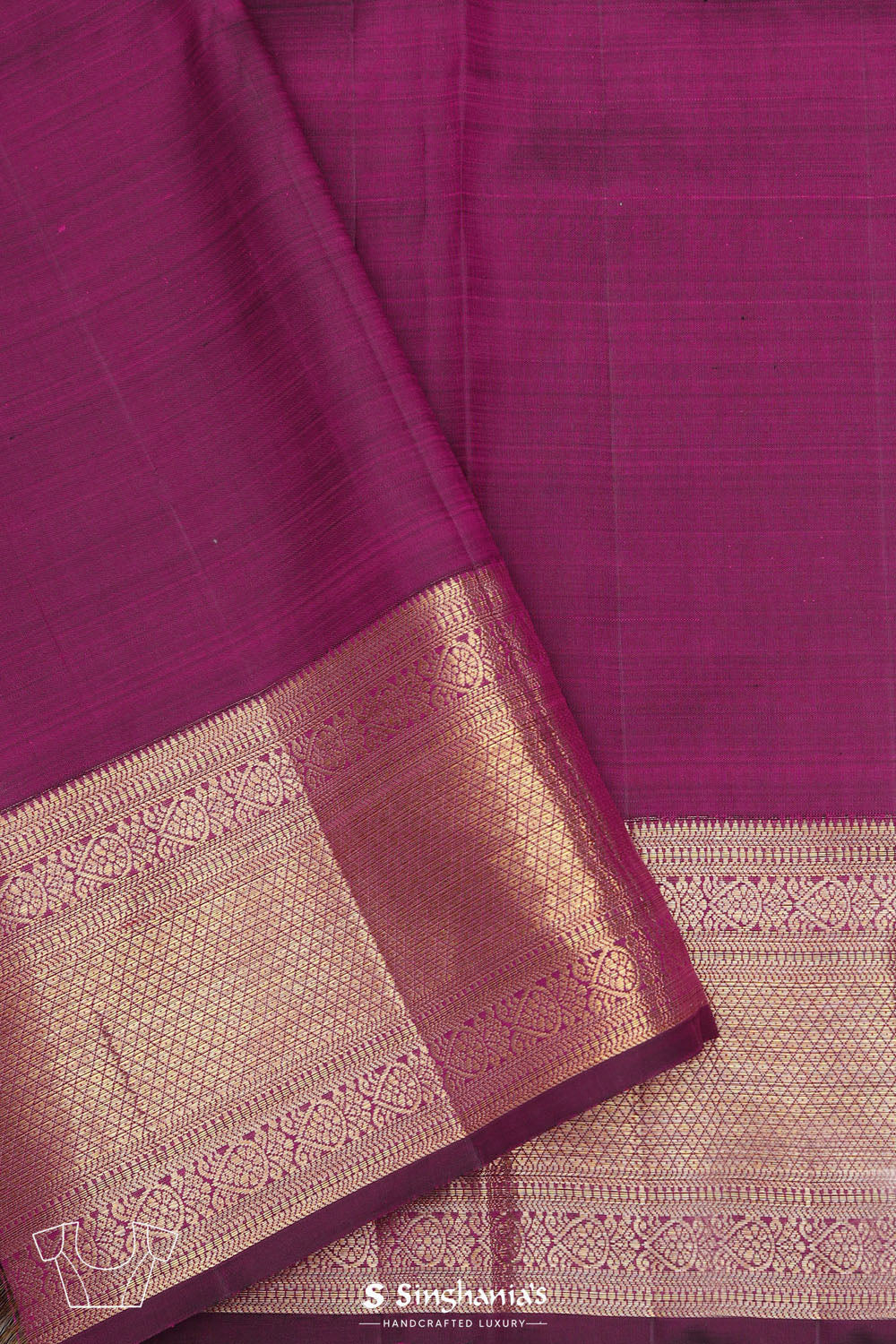 Pansy Purple Jaal Kanjivaram Silk Saree