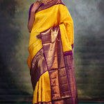 Yellow Gold Jaali Kanjivaram Silk Saree