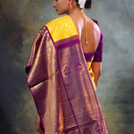 Yellow Gold Jaali Kanjivaram Silk Saree