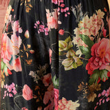 Black Floral Crepe Sharara Set