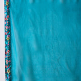 Peacock Blue Floral Crepe Set