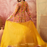 Marigold Yellow Crepe Sharara Set