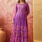 Orchid Purple Crepe Dress Set