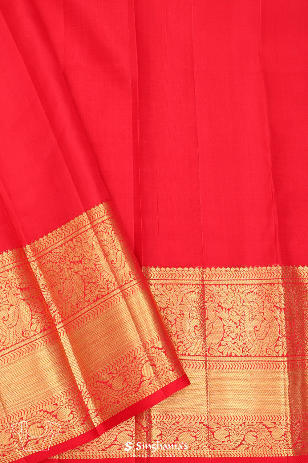 Cream White Kanjivaram Silk Jaal Saree