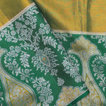 Yellow Kanjivaram Saree With Green Contrast Border