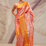 Georgia Peach Heritage Kanjivaram Silk Saree