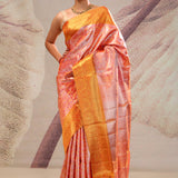 Georgia Peach Heritage Kanjivaram Silk Saree