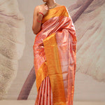 Georgia Peach Heritage Kanjivaram Silk Saree