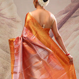 Georgia Peach Heritage Kanjivaram Silk Saree