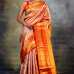 Orange Gold Jaal Kanjivaram Silk Saree