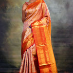 Orange Gold Jaal Kanjivaram Silk Saree