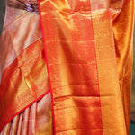 Orange Gold Jaal Kanjivaram Silk Saree