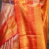 Orange Gold Jaal Kanjivaram Silk Saree