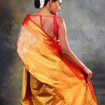 Orange Gold Jaal Kanjivaram Silk Saree
