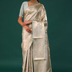 Marian Blue Jaal Tissue Banarasi Saree