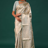 Marian Blue Jaal Tissue Banarasi Saree