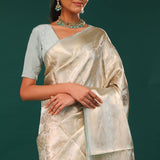 Marian Blue Jaal Tissue Banarasi Saree