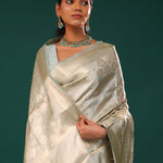 Marian Blue Jaal Tissue Banarasi Saree