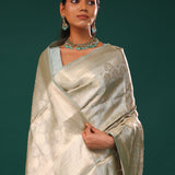 Marian Blue Jaal Tissue Banarasi Saree