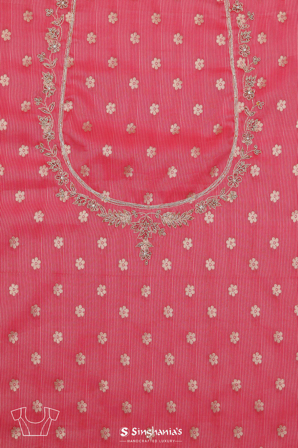 Candy Pink Designer Tissue Saree With Paithani Border