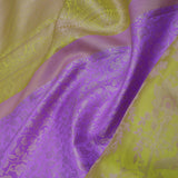 Amethyst Kanjivaram Saree With Contrast Lime Green Border