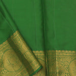 Georgia Peach Kanjivaram Saree With Contrast Light Green Border