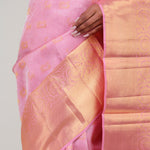 Carnation Pink Kanjivaram Silk Jaal Saree
