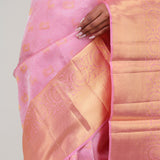 Carnation Pink Kanjivaram Silk Jaal Saree