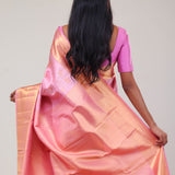 Carnation Pink Kanjivaram Silk Jaal Saree