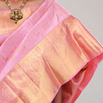 Carnation Pink Kanjivaram Silk Jaal Saree