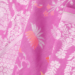 Super Pink Banarasi Tussar Saree With Floral Jaal