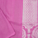 Super Pink Banarasi Tussar Saree With Floral Jaal