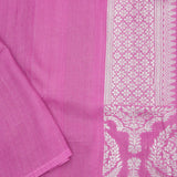 Super Pink Banarasi Tussar Saree With Floral Jaal