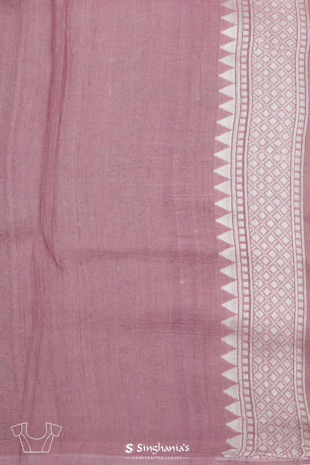 Puce Pink Banarasi Tussar Saree With Floral Jaal