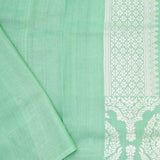 Mint Green Banarasi Tussar Saree With Floral Jaal