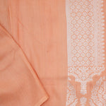 Deep Peach Banarasi Tussar Saree With Floral Jaal