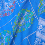 Blue Munga Banarasi Tussar Saree With Paisley And Meenakari Design