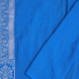 Blue Munga Banarasi Tussar Saree With Paisley And Meenakari Design