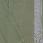Pistachio Green Munga Banarasi Tussar Saree With Abstract Border