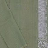 Pistachio Green Munga Banarasi Tussar Saree With Abstract Border