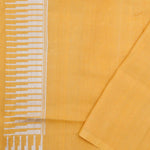 Tangarine Yellow Banarasi Tussar Saree With Floral Jaal