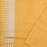 Tangarine Yellow Banarasi Tussar Saree With Floral Jaal