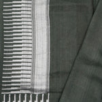 Feldgrau Green Banarasi Tussar Saree With Floral Jaal