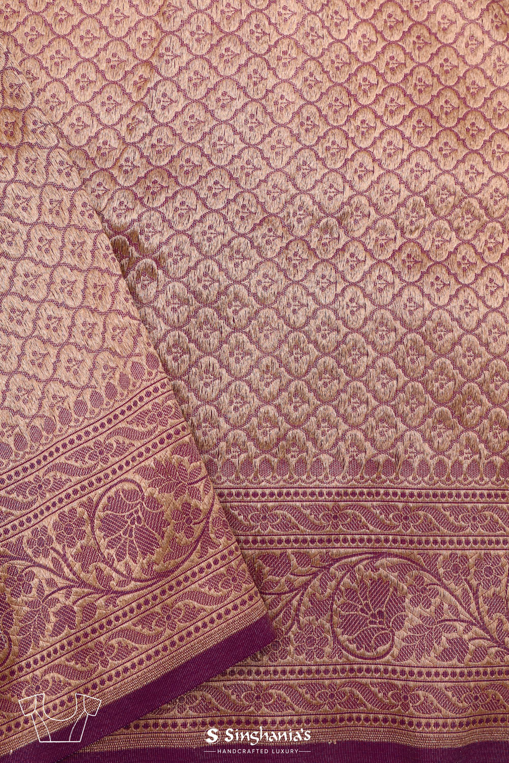 Jangla Tissue Banarasi Saree In Traditional Purple